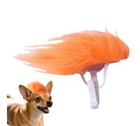 Bexdug Perruque pour Chien, Cheveux Synthétiques Orange pour Animaux, Accessoire De Déguisement pour Chat Et Chien Costume pour Halloween Fêtes De Noël Rassemblements À Domicile Et Voyages