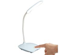 Bexdug Petite Lampe de Bureau pour Enfants,Lampe de Bureau LED avec col de Cygne Flexible - Lampes de Table Eye-Caring Lumière Naturelle avec Port de Charge USB, Lampe de Lecture à Commande Tactile