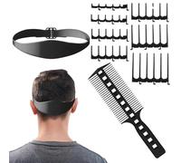 Bexdug Pour tondeuse à cheveux | pour tondeuse à cheveux, kit de coupe de, modèle de bande en silicone, accessoires à 7 dents de peigne et outil de coiffure de peigne