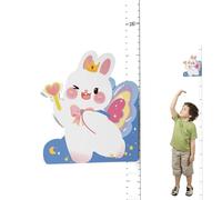 Bexdug Règle de hauteur - Règle indicateur de hauteur avec pendentif lapin magnétique, jauge adhésive amovible pour décoration de chambre d'enfant de 65 à 183 cm