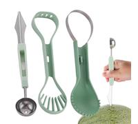 Bexdug Set de 2 : Cuillère à Boules de Fruits + Cuillère Parisienne,Double Fonction en Acier Inoxydable Matériau Résistant pour Fruits | Outil de Découpe Léger pour Sculpture de Pastèque Maison