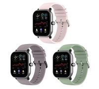 Bexido Lot de 3 bracelets de rechange en silicone souple de 20 mm compatibles avec Amazfit GTS/GTS 2/GTS 2 Mini/GTR 42 mm/Amazfit Bip U Pro/Bip S/Bip Lite