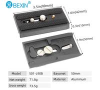 BEXIN fixation rapide plaque adaptateur montage coulissant 501PL Base de connexion rapide pour Manfrotto 501 503 701 Q5 caméra trépied accessoires - Type 501-L90