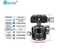 BEXIN-Rotule à profil bas LH28/LH32,36mm,CNC,métal,360 °,tête de trépied d'appareil photo Guardian pour trépied- LH-32-A1960