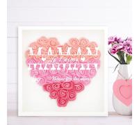 BEXOA Cadeau Fête des Mères Personnalisé - 3D Fleur Artificielle Cadre Déco Cadeaux Uniques pour la Fête des Mères, Noël, Anniversaire pour Maman, Grand-Mère, Épouse, Femme (Classique)