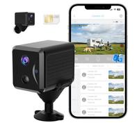 Bextgoo 4G LTE Camera de Surveillance sans Internet, 2K Camera Carte SIM | Mini Camera sans WiFi, 5200mAh Batterie, Angle Vision 160°, Détection AI, Vision Nocturne, pour Camping, Voyages, Voiture