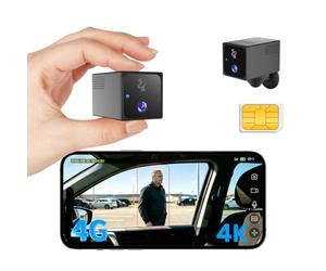 Bextgoo 4K Camera de Surveillance sans Internet, Mini Camera Carte SIM 4G | Batterie 5200mAh, Angle Vue 160°, Alertes, Détection Radar IA, Vision Nocturne, idéale pour Voiture, Parking, Camping, Voyage
