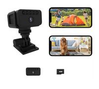 Bextgoo Camera Espion,Wi-FI ou Pas de Wi-FI en Option, 4K Mini Camera de Surveillance sans Fil avec Carte Mémoire de 64 Go, 940nm Vision Nocturne, Détection Mouvement, pour Intérieur/Extérieur