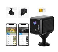 Bextgoo Surveillance Camera Without Internet, 2K Camera Without WiFi 4G, HD Portable Mini Camera SIM Card, 5200mAh Battery, 160° Angle Viewing AI, Motion Detection, Night Vision