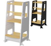 Bey&Co® Tour d’Apprentissage/Tour d'Observation Montessori en Bois - Tour d’Éveil pour Enfant - 3 Hauteurs Réglables, Surface Anti-Dérapante, Pieds Anti-Bascule Méthode Montessori - À Partir 12 Mois