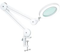 Beyamz Lampe Loupe LED à Ressorts Intégrés avec Pince | Verre 5 Dioptries, 3 CCT Dimmable, Bras Articulé, Travaux de Précision, Modélisme, Soudure, Couture, Micro Réparation