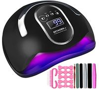 BEYAOBN 168W Lampe UV Sèche Ongles, Lampe à Ongles UV LED Séchoir à Ongles gel Professionnel Automatique portable, Séchage Rapide, 4 Minuteries 10/30/60/99s, Base Démontable pour Toutes Les Gels