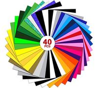 BEYAOBN 40 Feuilles Vinyle de transfert de chaleur, Thermocollant pour Tissu 27 couleurs Feuilles 30.5 * 25CM DIY en Vinyle Papier Transfert Textile de Vinyle loisirs créatifs,logo,T-shirts Chapeaux