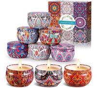 BEYAOBN 9 Pièces Bougie Parfumée Ensemble Cadeau, Candle Parfumées en Cire De Soja Naturelle pour L'aromathérapie, Bath, Yoga, Mariage, La Saint-Valentin et Cadeau de Fête des Mères