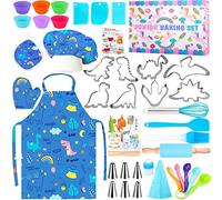 BEYAOBN Ensemble de Cuisine et pâtisserie pour Enfants - 45PCS Kit Patisserie Enfant, Y Compris Tablier Cuisine Enfant, Toque de Chef, Les Gants, Jeu de rôle de Chef Accessoire pour garçon Fille