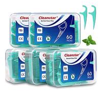 BEYAOBN Fil Dentaire 300 PCS Porte fils Dentaire, Fil Dentaire Sticks Jetable Oral Nettoyage Floss Fil Dentaire Flossers 5 paquets, Idéal pour la famille, les hôtels, les restaurants et les voyages