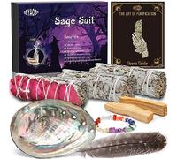 BEYAOBN Paquets de Sauge Blanche,3 Bundles Sage, 2 Palo Santo Coquillage d'ormeau - Purification Élimine Les Énergies Négatives Encens Naturel à bruler Anti Stress méditation Bois de rituels