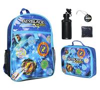 Beyblade Burst TV Show Tossed Print Sac à dos 5 pièces Boîte à déjeuner Bouteille d'eau Icepack, Beyblade 5 pièces, Classique
