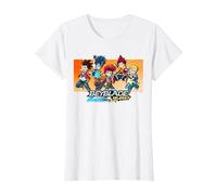 Beyblade Burst Quad Strike : Bel Hyuga & Hikaru Dante AIGER T-Shirt, Femme, Blanc, L