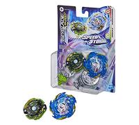 Beyblade Burst Surge Dual Pack, 2 toupies de compétition Speedstorm Evo Helios Blazebringer et Jormuntor J6