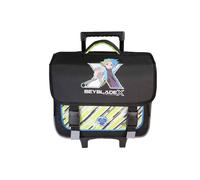 Bagtrotter Beyblade X - Cartable Scolaire à Roulettes 38 cm - Garçon - Noir/Vert - 2 Compartiments