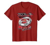 Beyblade X Pro Blader Robin Let It Rip T-Shirt, Enfant, Canneberge, 6 Ans