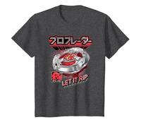 Beyblade X Pro Blader Robin Let It Rip T-Shirt, Enfant, Chiné Foncé, 10 Ans