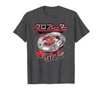 Beyblade X Pro Blader Robin Let It Rip T-Shirt, Homme, Chiné Foncé, XXL