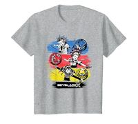 Beyblade X Team Persona Colors T-Shirt, Enfant, Gris Chiné, 6 Ans
