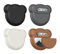 Beydoa Lot de 4 supports Apple AirTag pour enfants, en silicone, avec goupille de verrouillage rotative, anti-perte, pour enfants, personnes âgées, bagages et vêtements