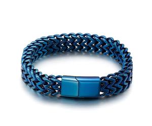 Beydodo Bracelet Acier Inoxydable Homme, Chaîne Bracelet Épi de Blé Longueur 20 cm, Largeur de 11.5 mm, Bijoux Hip Hop