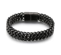 Beydodo Bracelet Homme Acier Inoxydable, Bracelet Chaine Épi de Blé Longueur 20 cm, Largeur de 11.5 mm, Bijoux Hip Hop