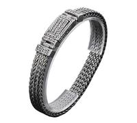 Beydodo Bracelet Rigide Homme Acier Inoxydable, Bracelet Jonc Épi de Blérétro 21.5 cm de Longueur, Bijoux pour Noces de Froment