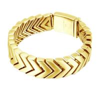 Beydodo Bracelets pour Homme Plaqué Or, Bracelet Chaîne Acier Inoxydable Longueur 21 cm, Largeur de 18 mm, Bijoux Hip Hop