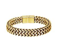 Beydodo Bracelets pour Homme Plaqué Or, Chaine Bracelet Acier Inoxydable Épi de Blé Longueur 20 cm, Largeur de 11.5 mm, Bijoux Hip Hop