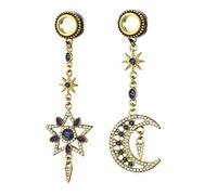 Beydodo Ecarteur d Oreilles 12mm, Ecarteur Oreilles Tunnel Acier Chirurgical 2 Pièces Or Plug Tunnel Écarteur 1/2 inch
