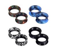 Beydodo Plug Tunnel Oreille 12mm, Écarteur Silicone 8 Pièces Piercing Bijoux pour Femme Homme Tunnel Double Évasé