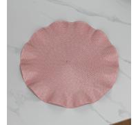 Beydodo Set de Table Imperméable Lot de 10, Set de Table en Polypropylene Anti Tache 38 cm, Napperon pour Cuisine Ronde Tressé Rose