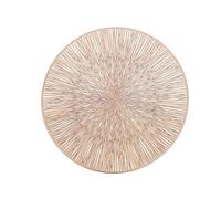 Beydodo Set de Table Imperméable Lot de 2, Set de Table PVC Anti Tache 38 cm Diamètre, Napperon pour Cuisine Ronde Creux en Or Rose