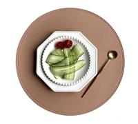 Beydodo Set de Table Imperméable Lot de 6, Set de Table Cuir Anti Tache 38 cm, Napperon pour Cuisine Rose de Forme Ronde