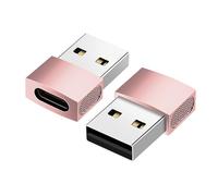 BEYEE Adaptateur USB C vers USB (Pack de 2) Type C Femelle vers mâle Chargeur convertisseur Compatible avec iPhone 15-12 Pro Max Plus, iWatch airpods carplay Galaxy S23 S24 (Or Rose)