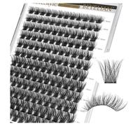 BEYELIAN Extensions de cils Wispy - Courbure D, pointes de cils naturels - Cils individuels de 10 à 16 mm, grappes douces à faire soi-même à la maison