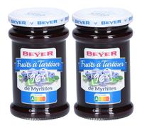 BEYER Fruits à Tartiner 96% de Myrtilles 2x240 g