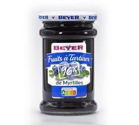 Beyer Fruits À Tartiner 96% Myrtilles 240g - Délicieuse confiture sucrée pour un petit déjeuner gourmand - Lot De 3