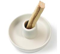 BEYLAB Palo Santo Porte-encens pour bâtons d'encens Palo Santo - Brûleur en Bois - Méditations - Yoga - avec récupérateur de Cendres - Moderne et Minimaliste - Blanc Pur