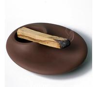 BEYLAB Support Palo Santo, Porte encens pour bâtons Palo Santo, bruleur d'encens en Bois, Support Bol brûleur à Bois méditation et de Yoga avec cendrier Moderne Minimaliste - Brun