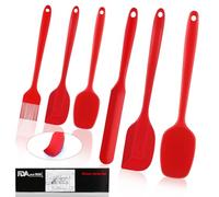 Beylce Spatule Cuisine Silicone Lot de 6,Ustensiles à Maryse Patisserie Alimentaire, Haute Résistance à la Chaleur Antiadhésive sans BPA passe au Lave-Vaisselle, Rouge
