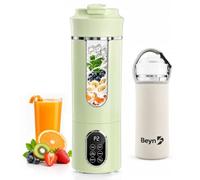 Beyn Mélangeur portable de 530 ml, machine à smoothie personnelle, USB-C sans fil, 12 lames en acier inoxydable, tasse de voyage étanche, auto-nettoyage numérique à une touche pour salle de sport