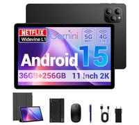BEYNIVAN Tablette 11 Pouces Android 15 Tablette avec 4G LTE /5G WiFi,Octo-Core T615,36 Go+256 Go(2To TF),8000 mAh/2 W,16 MP+8 MP,Widevine L1,Tablette Tactile avec Clavier,Noir