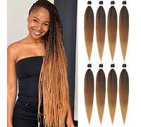 Beyond Beauty Cheveux de tressage pré-étirés EZ Braid,8 paquets-42 pouces EZ Braid Professional Hair Yaki Texture Extensions de cheveux synthétiques(8Packs-42Inch,T1B-30-27)
